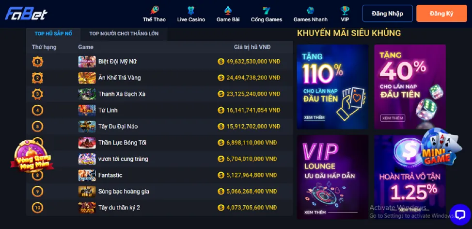 Giao diện đặt cược thể thao trực tuyến win78